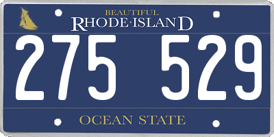 RI license plate 275529