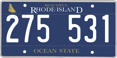 RI license plate 275531