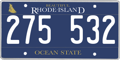 RI license plate 275532