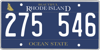 RI license plate 275546