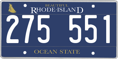 RI license plate 275551