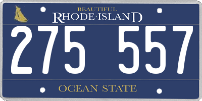RI license plate 275557