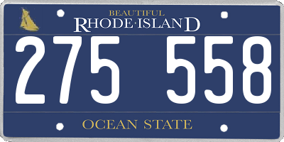 RI license plate 275558