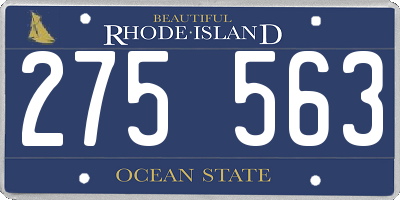 RI license plate 275563