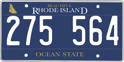 RI license plate 275564