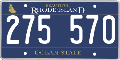 RI license plate 275570