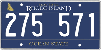 RI license plate 275571