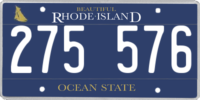 RI license plate 275576