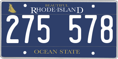 RI license plate 275578
