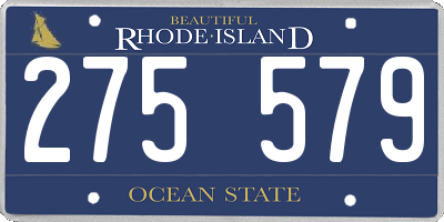RI license plate 275579