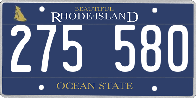 RI license plate 275580