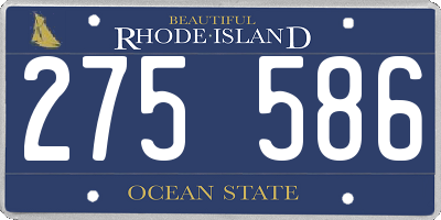 RI license plate 275586