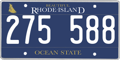 RI license plate 275588