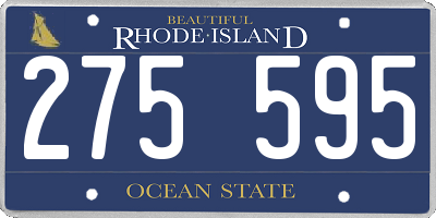 RI license plate 275595