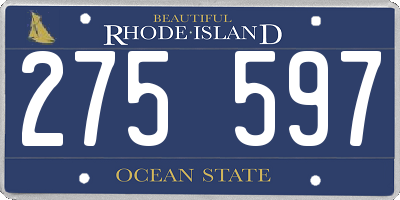 RI license plate 275597