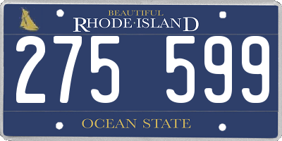 RI license plate 275599