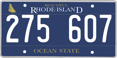 RI license plate 275607