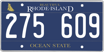RI license plate 275609