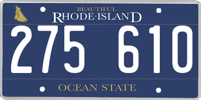 RI license plate 275610