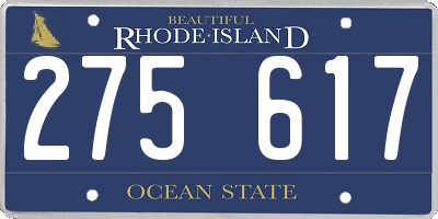 RI license plate 275617