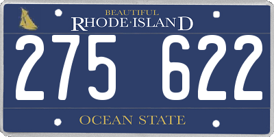 RI license plate 275622