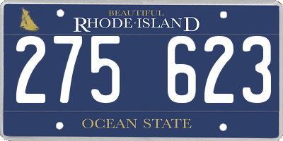 RI license plate 275623