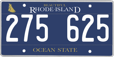 RI license plate 275625