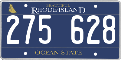 RI license plate 275628