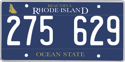 RI license plate 275629