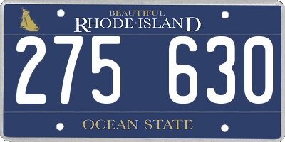 RI license plate 275630