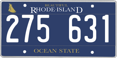 RI license plate 275631