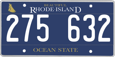 RI license plate 275632