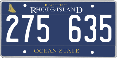 RI license plate 275635