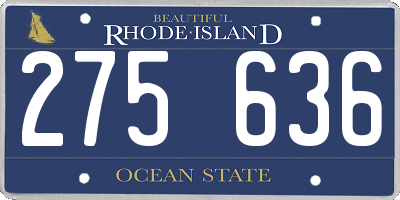 RI license plate 275636