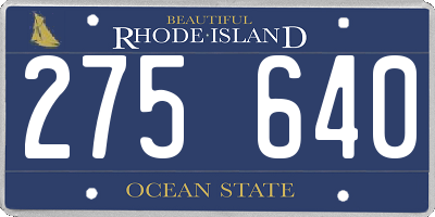 RI license plate 275640