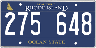 RI license plate 275648