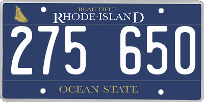 RI license plate 275650