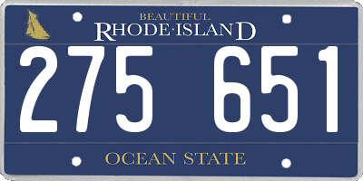 RI license plate 275651