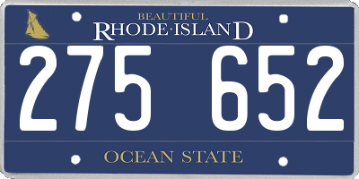 RI license plate 275652