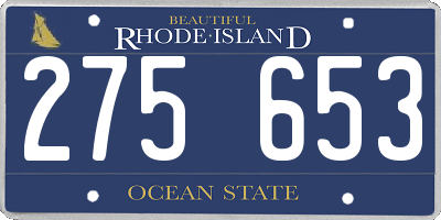 RI license plate 275653
