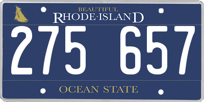RI license plate 275657