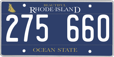 RI license plate 275660