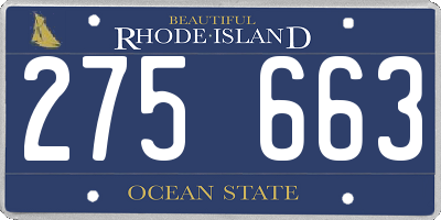 RI license plate 275663