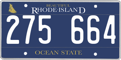 RI license plate 275664