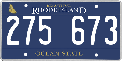 RI license plate 275673