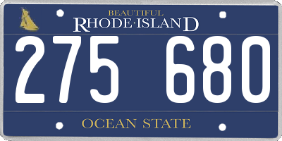 RI license plate 275680