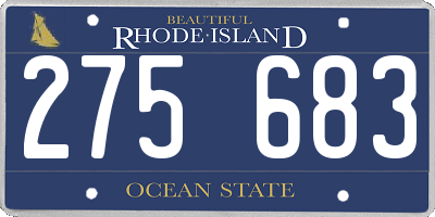 RI license plate 275683