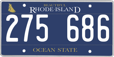 RI license plate 275686