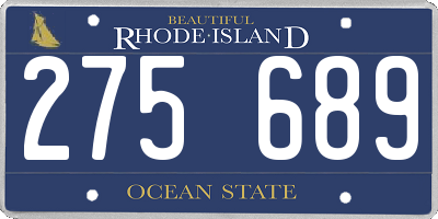 RI license plate 275689