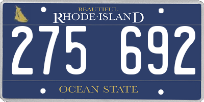 RI license plate 275692